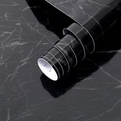 Netscroll Elegantna samolepilna folija z vzorcem marmorja, MarbleWallpaper, črna