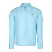 G974 DEWBERRY MENS SHIRT-CYAN