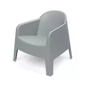 Prosperplast Plastični fotelj MILANE, siv, 74,5 x 73 x 73,5 cm
