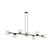 Luster na sajli ROSSI 8xE14/10W/230V crna/prozirna
