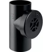 Geberit PEHD revizijski koleno 110/90° ravno, z okroglim revizijskim pokrovom, črne barve (HDPE odvodnjavanje)