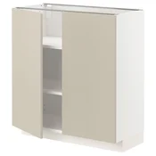 METOD Podni element s policama/2 vrata, bela/Havstorp bež, 80x37 cm