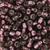 Kašaste perle (seed beads) 4 mm providna sa srebrnom linijom ljubicasta