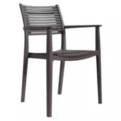 eoshop Zložljiv plastični stol HERTA rjavo-siv, 58x56,5x85,5 cm
