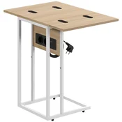 Homestar Zložljiva stranska mizica z USB polnilnimi priključki 39x29x57 cm barva lesa