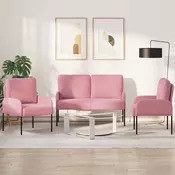 Setovi sofa 3 pcs Ružičasta 115 x 56 x 80 cm Šperploča