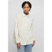 Womens oversized sand twill shirt
