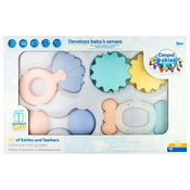 Canpol babies prvi komplet ropotuljic z zobci Pastel
