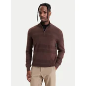 BOSS Pulover H-Fine 50571269 Temno rjava Regular Fit