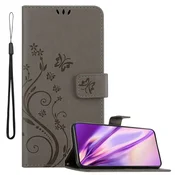 Cadorabo CADORABO Samsung Galaxy S21 PLUS v klasična črna - ovitek v cvetličnem dizajnu z magnetnim zapiranjem, stoječo funkcijo in režami za kartice, (20565113)