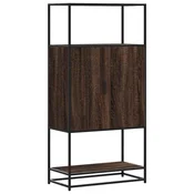Vidaxl Visoka omara rjavi hrast 68x35x139 cm inženirski les in kovina