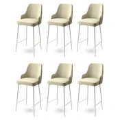 Hanah Home Set barskih stolica Enox, 6 komada, Krem-beli