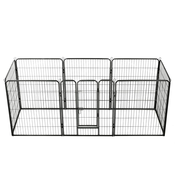 Ograda za pse s 8 ploca od celika 80 x 100 cm crna