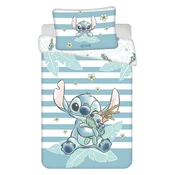 Svetlo modra bombažna otroška posteljnina za otroško posteljico 100x135 cm Lilo & Stitch Tropical Hugs – Jerry Fabrics
