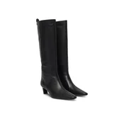 Tommy Hilfiger Zimski škornji Kitten Heel Leather High Boot FW0FW09568 Črna