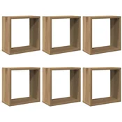Vidaxl Stenske kockaste police 6 kosov artisan hrast 30x15x30 cm