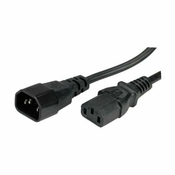 Kabel napajalni Value, podaljšek, C13-C14, 220V, 0,5m, črn