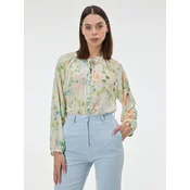 Svetlo zelena vzorčasta bluza ORSAY