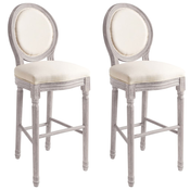 vidaXL Barske stolice od bijele tkanine 2 kom
