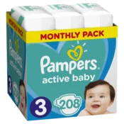 Pampers Pelene Active Baby 3, Monthly, 6-10 kg, 208/1