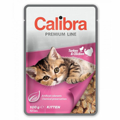 CALIBRA Cat Kitten koščki piščanca in purana v omaki 100 g