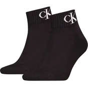 Moške nogavice CALVIN KLEIN - četrtinske, črne, 2 para, 43/46