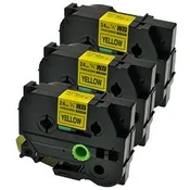 Komplet Brother TZe-651/TZ-651/ PT/P-Touch trak 24mm kompatibilni trakovi (3) - črn izpis/rumen trak