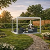 Bioklimatska pergola Ancora — Električni/4 x 4 m/Bela/Samostoječa