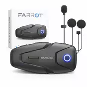 Farrot Komunikacijski sistem Intercom, Bluetooth 5.3 za motoriste (do 2 oseb), ANC, 100 km/h, FM – komunikacija za motoriste prek čelade