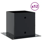 Vidaxl Podstavki za stebre Kvadratni 12 kosov Antracit 141x141 mm