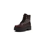 TIMBERLAND Gležnarji z vezalkami burgund/srebrna