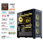 Računalnik MEGA TWR S11 R7-9700X/RX9070 XT/32GB-DDR5/2TB-4.0/1050W/Brez OS/črna RGB + Estetski napajalni kabli [Rumena/Črna]