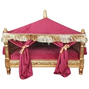 Casa Padrino baroque dog bed bordeaux red/gold - Handmade antique style dog bed - Magnificent dog furniture in baroque style - Antique style pet furniture - Baroque pet furniture