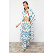 Trendyol Ethnic Patterned Woven 100% Cotton Trousers