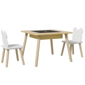 Homestar Otroška miza in stol komplet 60x60x44 cm naravni les