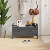 vidaXL Klop za predsobo siva 80x40x43 cm trdna borovina