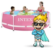 INTEX Pink Bazen 2.44m × 76 cm METAL FRAME