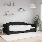 shumee vidaXL Kavč z ležiščem črne barve 100x200 cm prevleka iz blaga