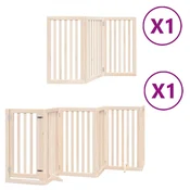Vidaxl Ograda za pse z vrati zložljiva 9 panelov 450 cm topolovina