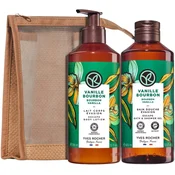 Yves Rocher Bain Nature Set - Gel za tuširanje i Mlijeko za tijelo, vanilija, 400 + 390 ml + Torbica