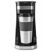 NEDIS aparat za kavo/ ena skodelica/ dvostenska potovalna skodelica/ prostornina 0,42 l/ črna