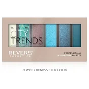 REVERS Paleta senčil za oči Revers City Trends 18 6 odtenkov mat in biser