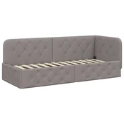 Vidaxl Kotna postelja Taupe 80 x 200 cm Blago