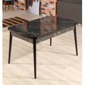 Hanah Home Trpezarijski sto Bendir 132x79x76,5cm Crno-Beli