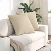Jastucici za sofu 2 pcs Krema 60 x 60 cm tkanina