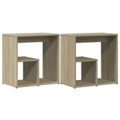 Vidaxl Stranska mizica 2 kosa sonoma hrast 50x30x50 cm iverna plošča