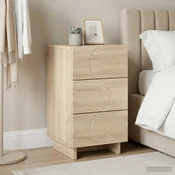 Vidaxl Nočna omarica Sonoma hrast 33,5 x 34,5 x 60 cm Inženirski les