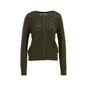 WE Fashion Pletena jopa temno zelena