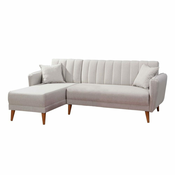 Atelier Del Sofa Kotna raztegljiva sedežna garnitura, levi vogal Aqua - kremasta