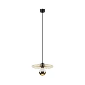 Luster na sajli MONTANA 1xE27/15W/230V precnika 30 cm zlatna/crna